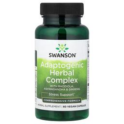 Swanson Vitamins Adaptogenic Herbal Complex With Rhodiola Ashwagandha Ginseng 60 Vegan Capsules