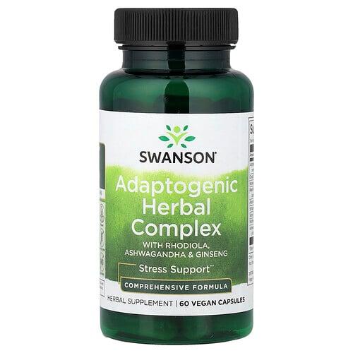 Swanson Vitamins Adaptogenic Herbal Complex With Rhodiola Ashwagandha Ginseng 60 Vegan Capsules