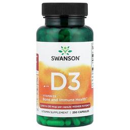 Swanson Vitamins Vitamin D3 Higher Potency 50 Mcg 2 000 Iu 250 Capsules