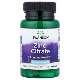 Swanson Vitamins Zinc Citrate 30 Mg 60 Capsules