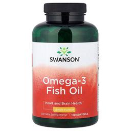 Swanson Vitamins Omega 3 Fish Oil Lemon 150 Softgels