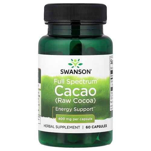 Swanson Vitamins Full Spectrum Cacao Raw Cocoa 400 Mg 60 Capsules product image