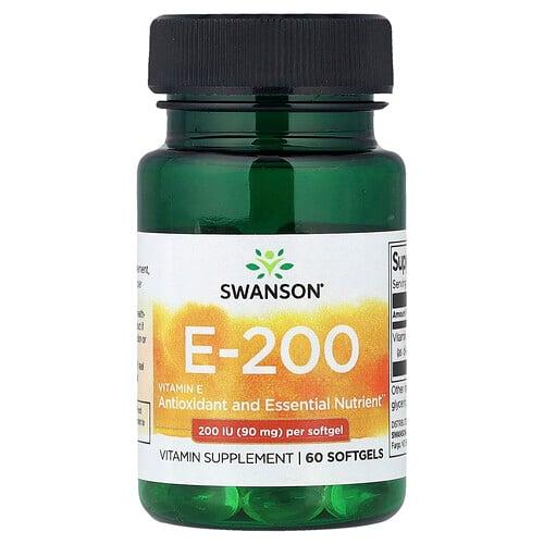 Swanson Vitamins Vitamin E 200 90 Mg 200 Iu 60 Softgels product image