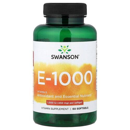 Swanson Vitamins Vitamin E 1000 450 Mg 1 000 Iu 60 Softgels product image