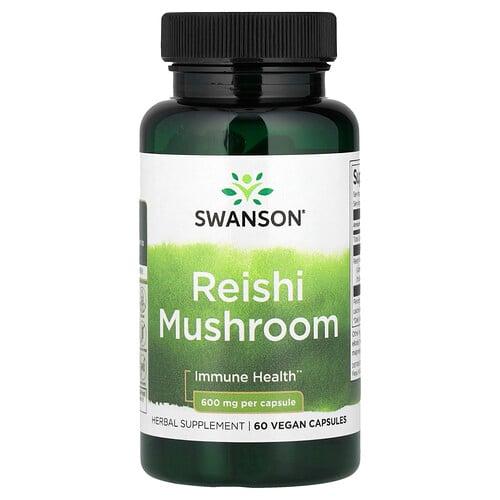 Swanson Vitamins Reishi Mushroom 600 Mg 60 Vegan Capsules