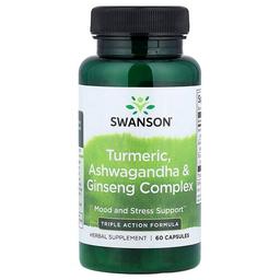 Swanson Vitamins Turmeric Ashwagandha Ginseng Complex 60 Capsules
