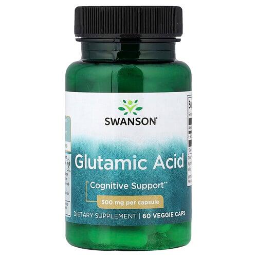 Swanson Vitamins Glutamic Acid 500 Mg 60 Veggie Caps
