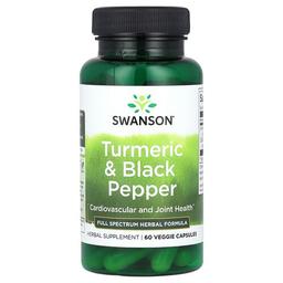 Swanson Vitamins Turmeric Black Pepper 60 Veggie Capsules