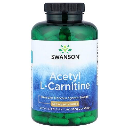 Swanson Vitamins Acetyl L Carnitine 500 Mg 240 Veggie Capsules