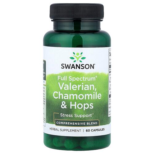 Swanson Vitamins Full Spectrum Valerian Chamomile Hops 60 Capsules