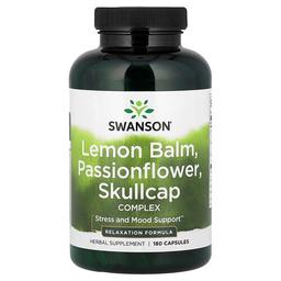 Swanson Vitamins Lemon Balm Passionflower Skullcap Complex 180 Capsules