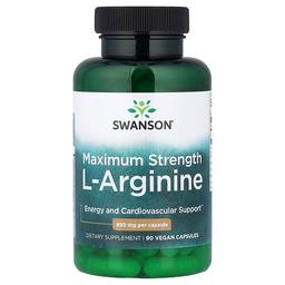 Swanson Vitamins L Arginine Maximum Strength 850 Mg 90 Vegan Capsules
