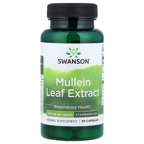Swanson Vitamins Mullein Leaf Extract Standardized 250 Mg 60 Capsules