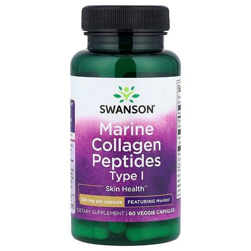 Swanson Vitamins Marine Collagen Peptides Type 1 500 Mg 60 Veggie Capsules