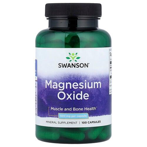 Swanson Vitamins Magnesium Oxide 500 Mg 100 Capsules