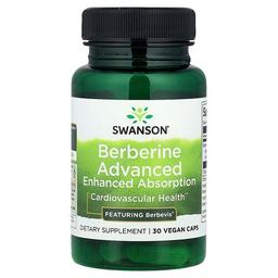Swanson Vitamins Berberine Advanced Enhanced Absorption 30 Vegan Caps 550 Mg Per Capsule