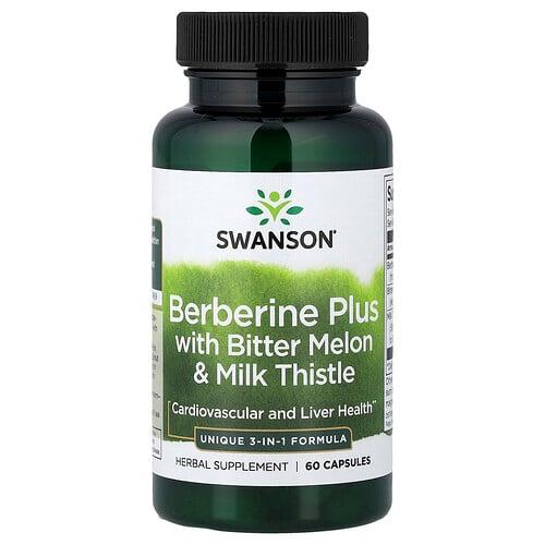 Swanson Vitamins Berberine Plus With Bitter Melon Milk Thistle 60 Capsules