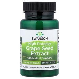 Swanson Vitamins Grape Seed Extract High Potency 200 Mg 60 Capsules