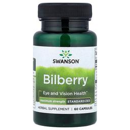 Swanson Vitamins Bilberry Standardized 60 Capsules 250 Mg Per Capsule