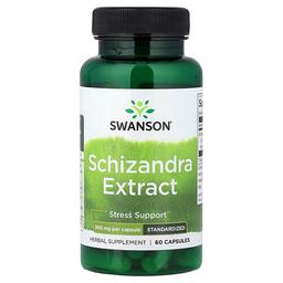 Swanson Vitamins Schizandra Extract Standardized 500 Mg 60 Capsules