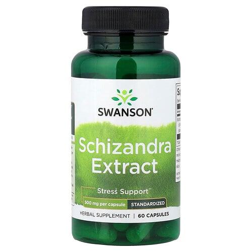 Swanson Vitamins Schizandra Extract Standardized 500 Mg 60 Capsules product image