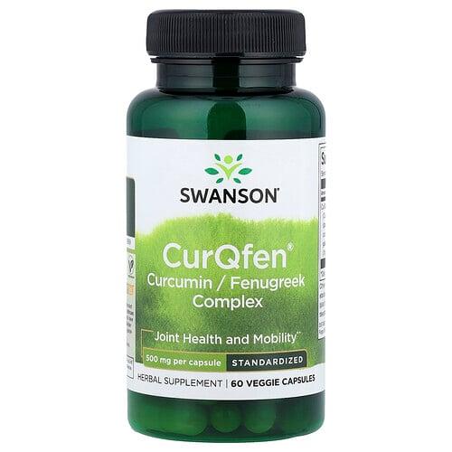 Swanson Vitamins Curqfen Curcumin Fenugreek Complex Standardized 500 Mg 60 Veggie Capsules product image