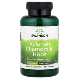 Swanson Vitamins Valerian Chamomile Hops 60 Capsules