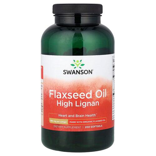 Swanson Vitamins Flaxseed Oil High Lignan 200 Softgels