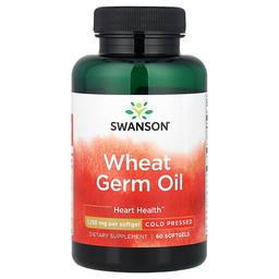 Swanson Vitamins Wheat Germ Oil Cold Pressed 1 130 Mg 60 Softgels