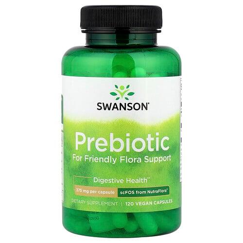 Swanson Vitamins Prebiotic For Friendly Flora Support 120 Vegan Capsules 375 Mg Per Capsule
