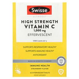Swisse Ultiboost High Strength Vitamin C Strawberry 1 000 Mg 3 Tubes 20 Effervescent Tablets Each