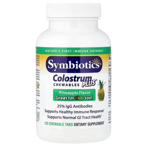 심바이오틱스 Symbiotics, 콜로스트럼 플러스 파인애플 츄어블, 120 츄어블 탭 product image