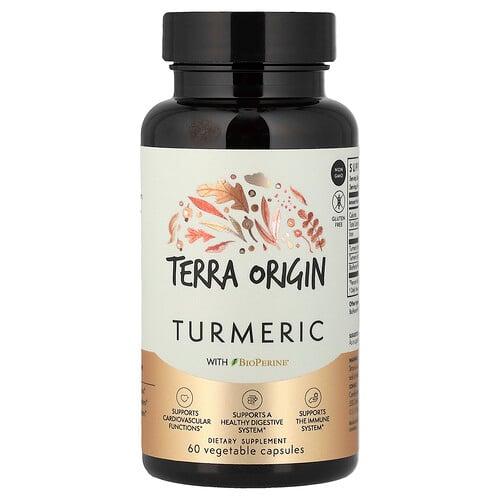Terra Origin Turmeric With Bioperine 60 Vegetable Capsules