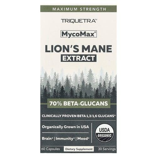 Triquetra Health Mycomax Lion S Mane Extract Maximum Strength 60 Capsules 250 Mg Per Capsule