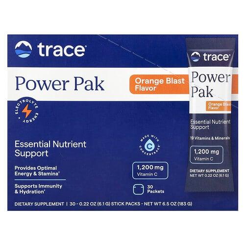 Trace Power Pak Orange Blast 30 Stick Packets 0 22 Oz 6 1 G Each