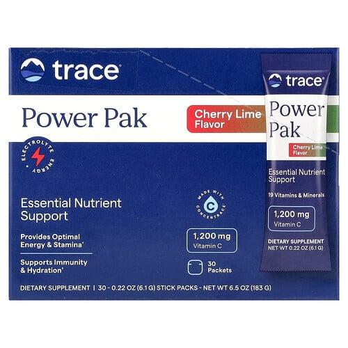 Trace Power Pak Cherry Lime 30 Packets 0 22 Oz 6 1 G Each