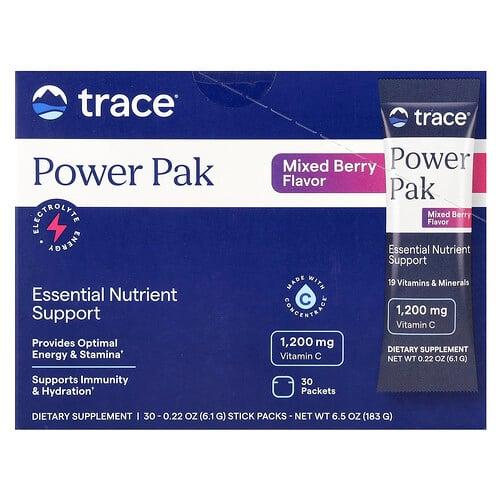 Trace Power Pak Mixed Berry 30 Packets 0 22 Oz 6 1 G Each
