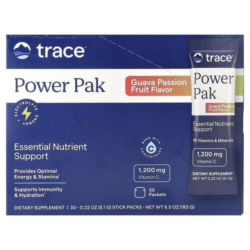 Trace Power Pak Guava Passion Fruit 30 Stick Packs 0 22 Oz 6 1 G Each