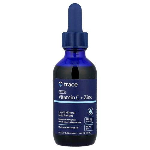 Trace Ionic Vitamin C Zinc Liquid Mineral Supplement 2 Fl Oz 59 Ml