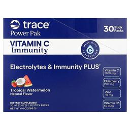 Trace Power Pak Vitamin C Immunity Tropical Watermelon 30 Stick Packs 0 22 Oz 6 2 G Each