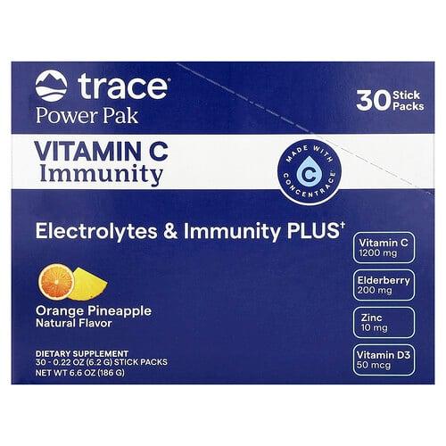 Trace Power Pak Vitamin C Immunity Orange Pineapple 30 Stick Packs 0 22 Oz 6 2 G Each