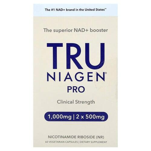 Tru Niagen Pro Nicotinamide Riboside 60 Vegetarian Capsules 500 Mg Per Capsule