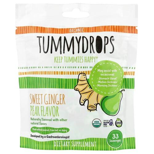 Tummydrops Organic Sweet Ginger Pear 33 Lozenges