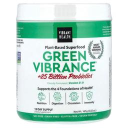 Vibrant Health Green Vibrance 25 Billion Probiotics Version 21 0 5 82 Oz 165 G