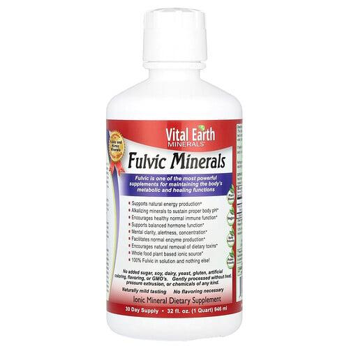 Vital Earth Minerals Fulvic Minerals 180 Mg 32 Fl Oz 946 Ml