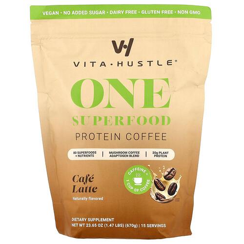 Vitahustle One Superfood Protein Coffee Cafe Latte 1 47 Lbs 670 G