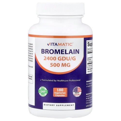Vitamatic Bromelain 500 Mg 180 Vegetarian Capsules