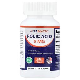 Vitamatic Folic Acid 120 Vegetarian Tablets 8 333 Mcg Per Tablet