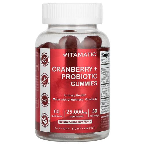 Vitamatic Cranberry Probiotic Gummies Natural Cranberry 60 Gummies