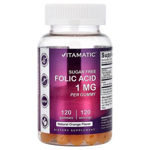 Vitamatic Folic Acid Natural Orange 1 Mg 120 Gummies product image
